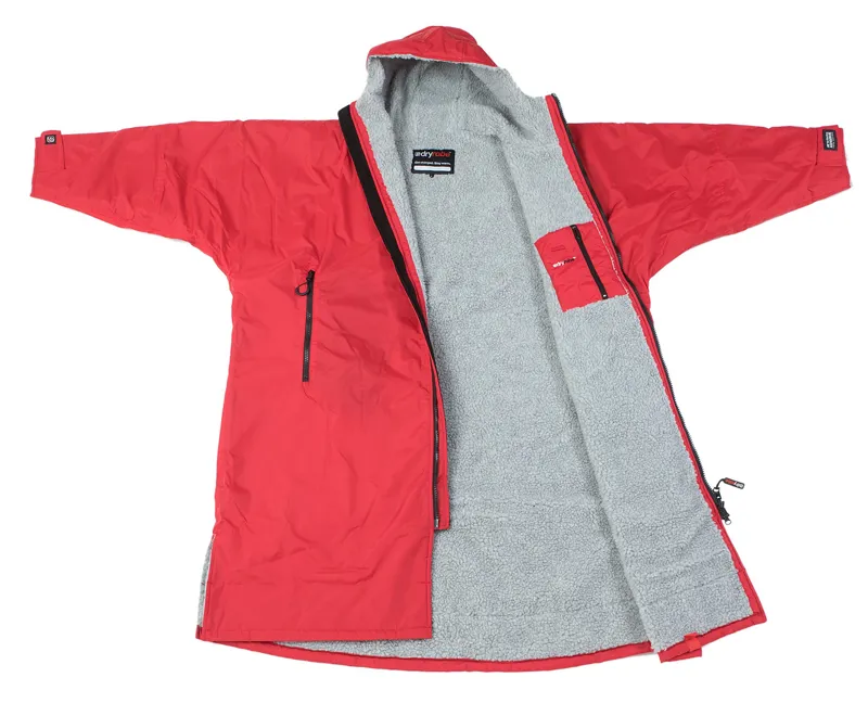 Dryrobe Long Sleeve Red/Grey - Large-4